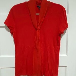Red Short Sleeve Blouse